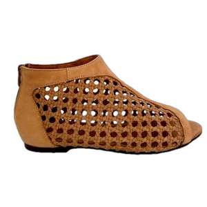 Sundance Delphia Tan Size US 6.5 EU 37 Flats Woven Peep Toe Leather Boho Sandals